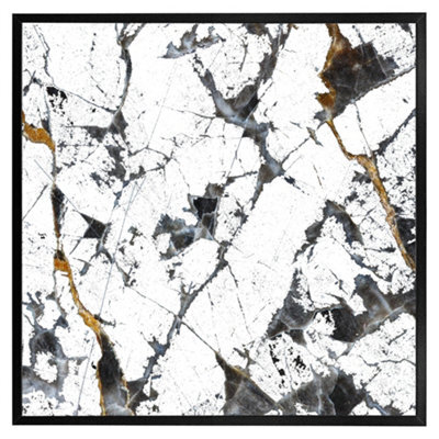 "Andrew Lee Black & Gold Marble (Picutre Frame) / 16X16"" / Black" - image 1