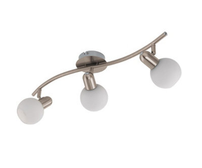 Eglo Comba Satin Nickel Led 3 Bulb Ceiling Spotlight Three Step Dimmable Warm White 3000K - image 1