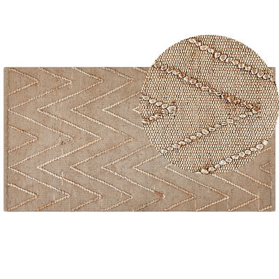 Beliani Rug Daday Beige 80 X 150 Cm Jute - image 1