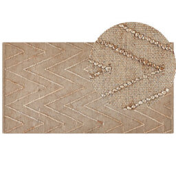 Beliani Rug Daday Beige 80 X 150 Cm Jute - thumbnail 1