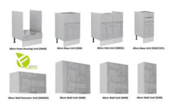 Impact Furniture Kitchen Cabinets 8 Units Oven Housing Soft Close Modern Storage 240Cm Light Grey Gloss Fitted Kitchen Star - thumbnail 3