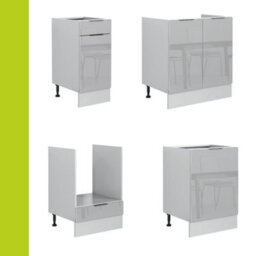 Impact Furniture Kitchen Cabinets 8 Units Oven Housing Soft Close Modern Storage 240Cm Light Grey Gloss Fitted Kitchen Star - thumbnail 5