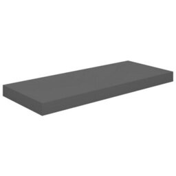 Berkfield Floating Wall Shelf High Gloss Grey 60X23.5X3.8 Cm Mdf - thumbnail 2