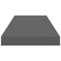 Berkfield Floating Wall Shelf High Gloss Grey 60X23.5X3.8 Cm Mdf - thumbnail 5