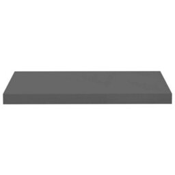Berkfield Floating Wall Shelf High Gloss Grey 60X23.5X3.8 Cm Mdf - thumbnail 4
