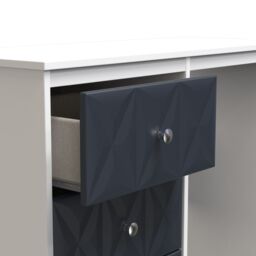 San Jose Ready Assembled Matt Indigo Blue & White 3 Drawer Non-Extendable Dressing Table (H)756mm (W)969mm (D)395mm - thumbnail 4