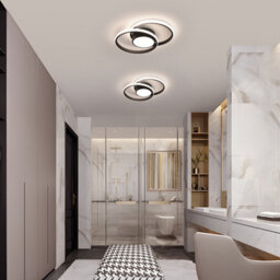 Pheashine Double Round Led Aluminum Ceiling Light All Black Round Stepless Dimming With Remote Control - thumbnail 8