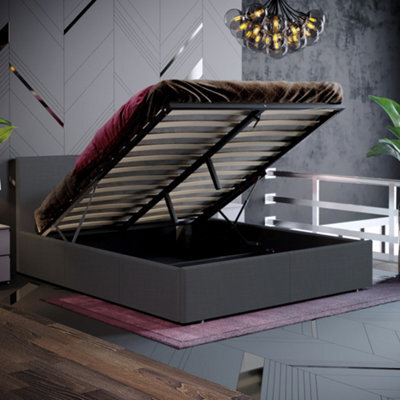 Lassic Vida Designs Veronica Dark Grey Linen Ukfr 5Ft King Size Ottoman Bed Frame, 200 X 150Cm - image 1
