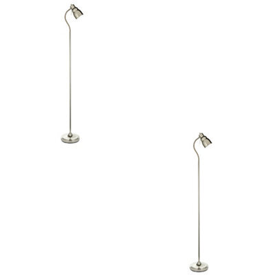 Loops Stylish 2 Pack Adjustable Tall Floor Lamps With Bright Nickel Shades For Modern Living Spaces - image 1