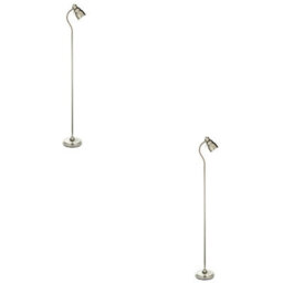 Loops Stylish 2 Pack Adjustable Tall Floor Lamps With Bright Nickel Shades For Modern Living Spaces - thumbnail 1