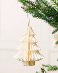 Werchristmas Set Of 12 Off-White Paper Christmas Decorations, 15 Cm - thumbnail 5