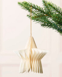 Werchristmas Set Of 12 Off-White Paper Christmas Decorations, 15 Cm - thumbnail 6