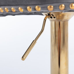 HomeTouch Set Of 4 Luxury Grey & Gold Velvet Swivel Bar Stools - thumbnail 7