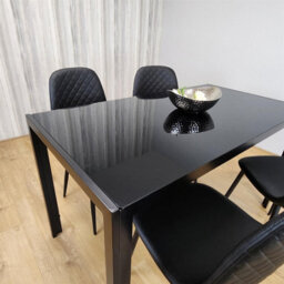 Kosy Koala Dining Table And 4 Chairs Modern Black Glass Table With 4 Black Chairs Dining Room Furniture - thumbnail 7