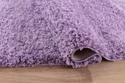 Desire Rugs Plain Living Room Shaggy Area Rugs Lilac Round 120X120 Cm - thumbnail 4