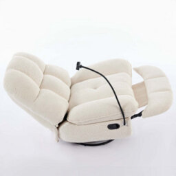 More4Homes Chicago Swivel & Rocker Manual Recliner Chair In Beige Boucle - thumbnail 9