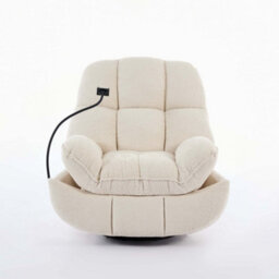 More4Homes Chicago Swivel & Rocker Manual Recliner Chair In Beige Boucle - thumbnail 3