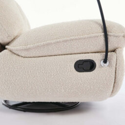 More4Homes Chicago Swivel & Rocker Manual Recliner Chair In Beige Boucle - thumbnail 6