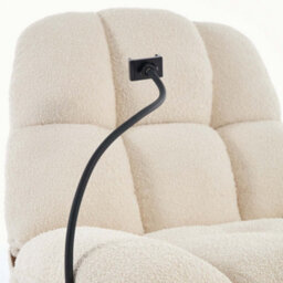 More4Homes Chicago Swivel & Rocker Manual Recliner Chair In Beige Boucle - thumbnail 7