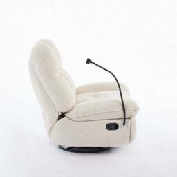 More4Homes Chicago Swivel & Rocker Manual Recliner Chair In Beige Boucle - thumbnail 4