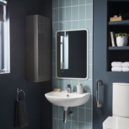 GoodHome Imandra Deep Gloss Warm Grey Bathroom Single Wall Cabinet (H)90Cm (W)20Cm - thumbnail 9