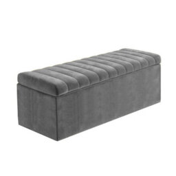 Safar 120Cm Wide Ottoman Storage Box - Dark Grey Naples Ottoman Box With Storage - thumbnail 4