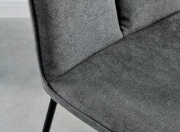 Furniturebox Set Of 2 Dining Chairs - Halle Modern Dining Chairs - Grey Fabric Black Leg Dining Chairs - Kitchen Dining Room Chairs - thumbnail 8