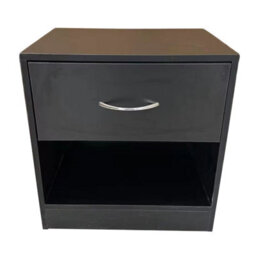 Home Treats 1 Drawer Bedside Table Black (Set Of 1) - thumbnail 1