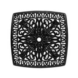 Living And Home Set Of 3 Black Retro Cast Aluminum Garden Dining Square Table And Chairs Set With Parasol Hole - thumbnail 6