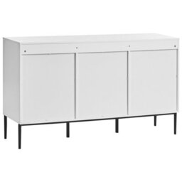 Wyld And Coco Nordicnest Sideboard White Mdf 2-Door 3-Drawer Gloss Cabinet W150 X D40 X H86Cm - thumbnail 7