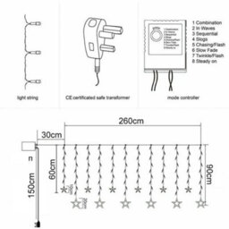 300 Led Blue Curtain Fairy Lights String Indoor Outdoor Wedding Party Wall Decor - thumbnail 3