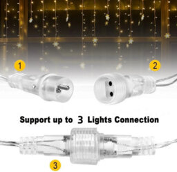 300 Led Blue Curtain Fairy Lights String Indoor Outdoor Wedding Party Wall Decor - thumbnail 4
