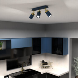 Milagro Ceiling Lamp Joker Navy Blue/gold 3Xgu10 - thumbnail 4