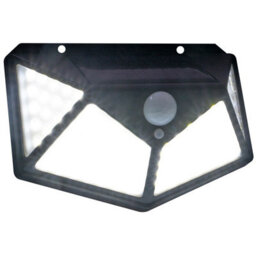 Black Solar Powered Led Pir Motion Sensor Security Lamp - 600 Lumen Outdoor Garden Wall Light With 100 Leds & 3M Detection Range - thumbnail 6
