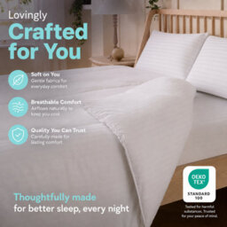MHG Living Lightweight 3 Tog Summer Duvet - Luxury Soft Touch Striped Microfibre Quilt Bedding - Single - thumbnail 6