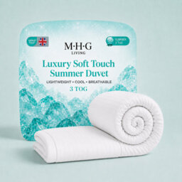 MHG Living Lightweight 3 Tog Summer Duvet - Luxury Soft Touch Striped Microfibre Quilt Bedding - Single - thumbnail 1