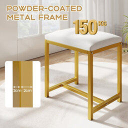 Gainoom Golden Vanity Stool Small Makeup Chair With Soft Padded Cushion And Modern Golden Metal Legs - thumbnail 8