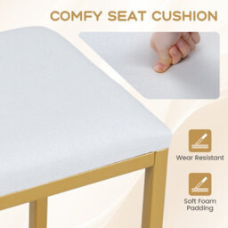 Gainoom Golden Vanity Stool Small Makeup Chair With Soft Padded Cushion And Modern Golden Metal Legs - thumbnail 9