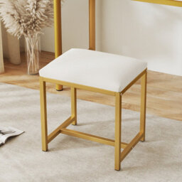 Gainoom Golden Vanity Stool Small Makeup Chair With Soft Padded Cushion And Modern Golden Metal Legs - thumbnail 3