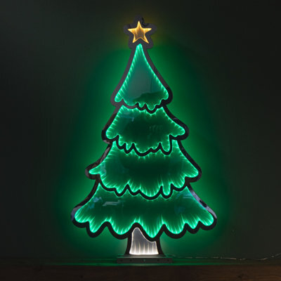 Samuel Alexander 90Cm Light Up Standing Christmas Tree With Star Infinity Decoration With Leds - image 1