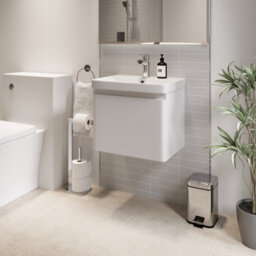 Affine Bathroom Cloakroom Vanity Unit Wash Basin Cabinet Drawers Storage White 500mm - thumbnail 2
