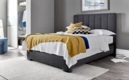 Europa Medburn Ottoman Storage Upholstered Bed Frame Slate Grey Linen Fabric - thumbnail 2