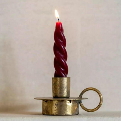 Wholesome Home Antique Gold Chamber Stick Candle Holders, Set Of 2, 10Cm, Vintage-Style Victorian Taper/dinner Candle - image 1
