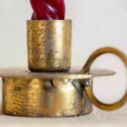 Wholesome Home Antique Gold Chamber Stick Candle Holders, Set Of 2, 10Cm, Vintage-Style Victorian Taper/dinner Candle - thumbnail 2
