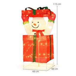 Costway Lighted Snowman In Gift Box Christmas Decoration W/ 100 Warm Led Lights - thumbnail 2