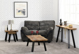 Seconique Quebec Wave Edge Coffee Table In Oak Effect And Black - thumbnail 5