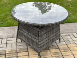 Fimous Rattan Garden Furniture Dining Set Table And Chair Sets Pe Wicker Patio Outdoor 4 Chairs Plus Round Table - thumbnail 3