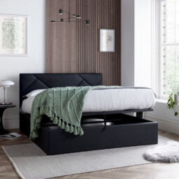 Chicago Black Leather Ottoman Storage Bed - 5Ft King Size - thumbnail 2