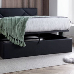Chicago Black Leather Ottoman Storage Bed - 5Ft King Size - thumbnail 5