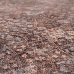 Loomed Traditional Design Cotton Chenille Rug Beige Brown Machine Washable 80Cm X 300Cm - thumbnail 4